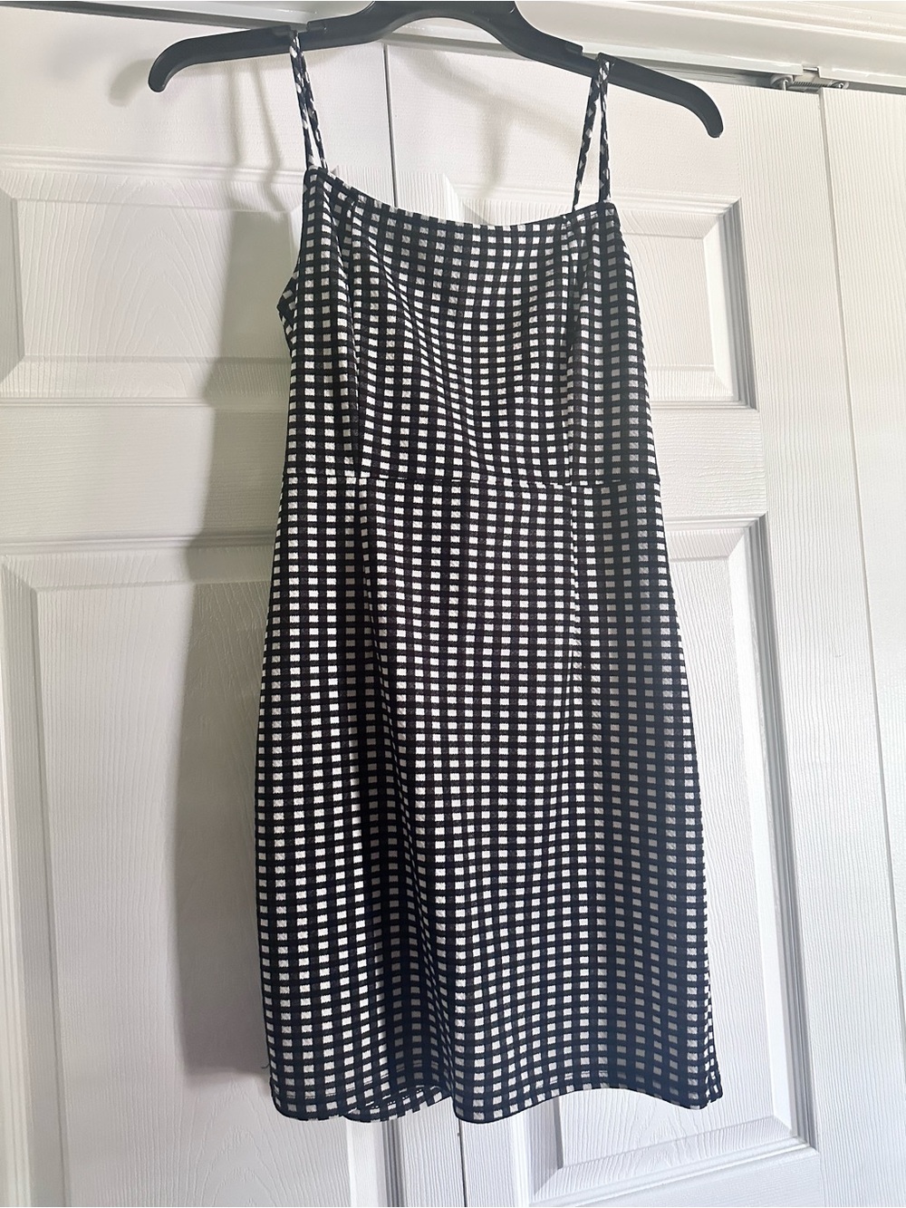 ASOS Black and White Gingham Midi Slip Dress